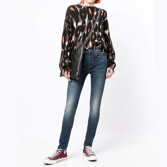 R13 High Rise Blue Jeans - Picture 1 of 9